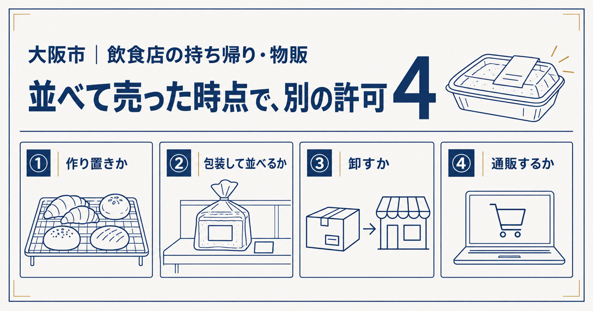 飲食店の持ち帰り販売で別の許可が必要になる4つの境界線と大阪市の手数料